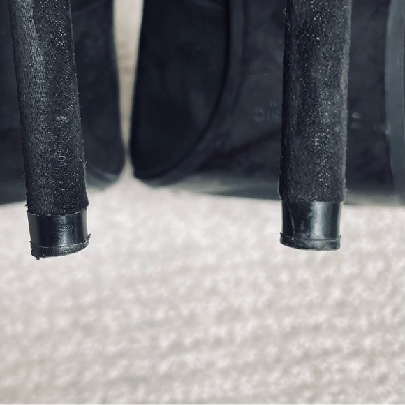 Zara Basic Black Suede Strappy Silver Hardware 4" Stiletto Heels Sexy Evening - Picture 12 of 16